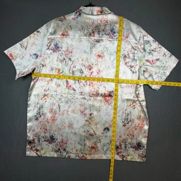 Paper Planes‎ Men 2XL Satin Matching Set Shirt Shorts Streetwear Co-Ord Festival